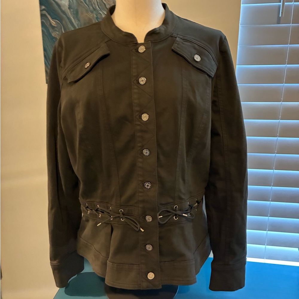 White House Black Market Olive Green Utility Jacket